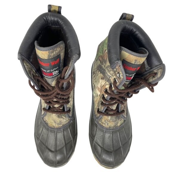 Timber Wolf Thermolite Boys 8 Camo Duck Boots Water Resistant Lace Up Outdoor - Picture 10 of 16
